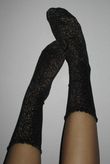 Scalloped Glitter Socks Bronze